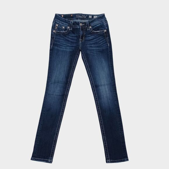 Miss Me Signature Skinny Women's Size 27 Rhinestone Embellished Denim Jeans - Picture 2 of 9